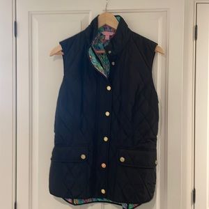 Lilly Pulitzer quilted vest black size M